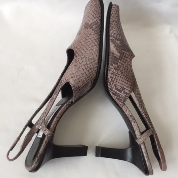 Worthington Square Toe Soft Lavender/Grey Skin Slingback Heels - Picture 5 of 15